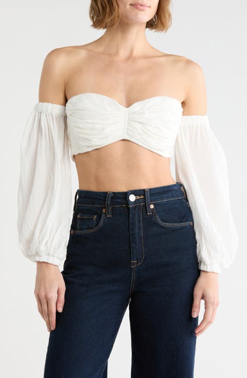 Dahlia Ruched Sweetheart Neck Crop Top
