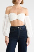 JBQ Dahlia Ruched Sweetheart Neck Crop Top