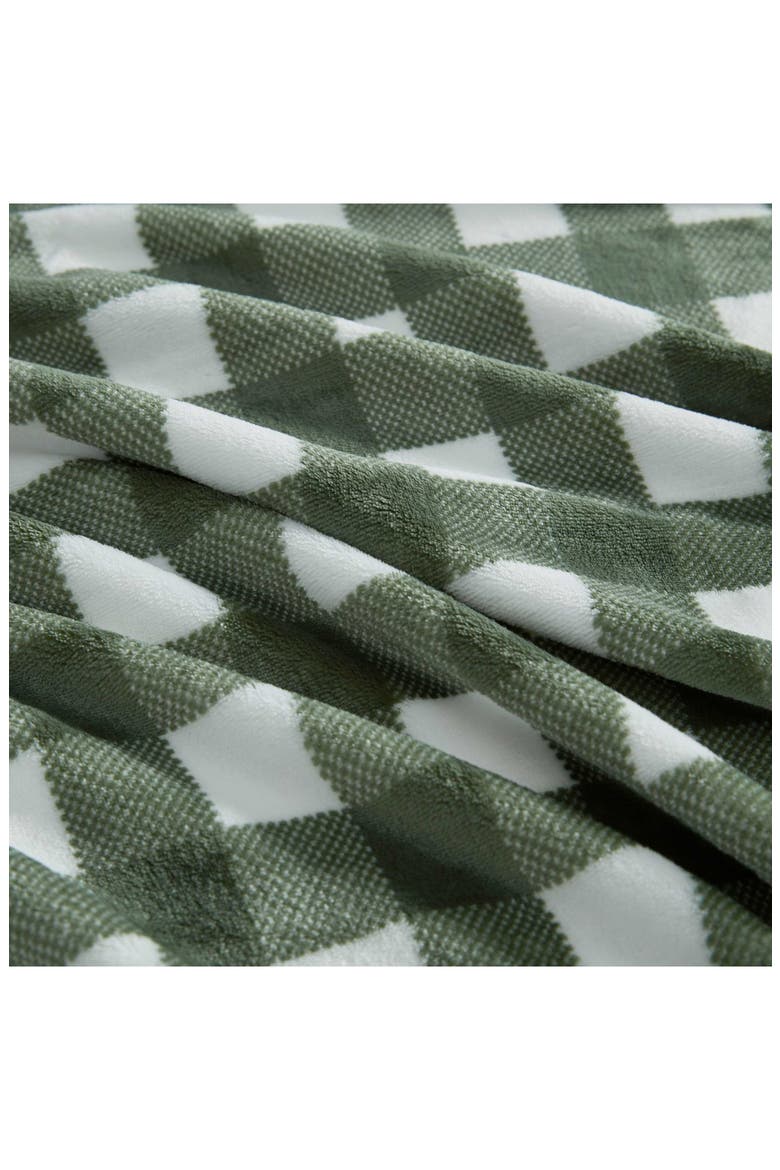 Madison Gingham Throw Blanket, Alternate, color, GREEN