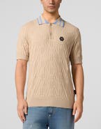 PHILIPP PLEIN Knitted Polo T-Shirt Jacquard Monogram Men