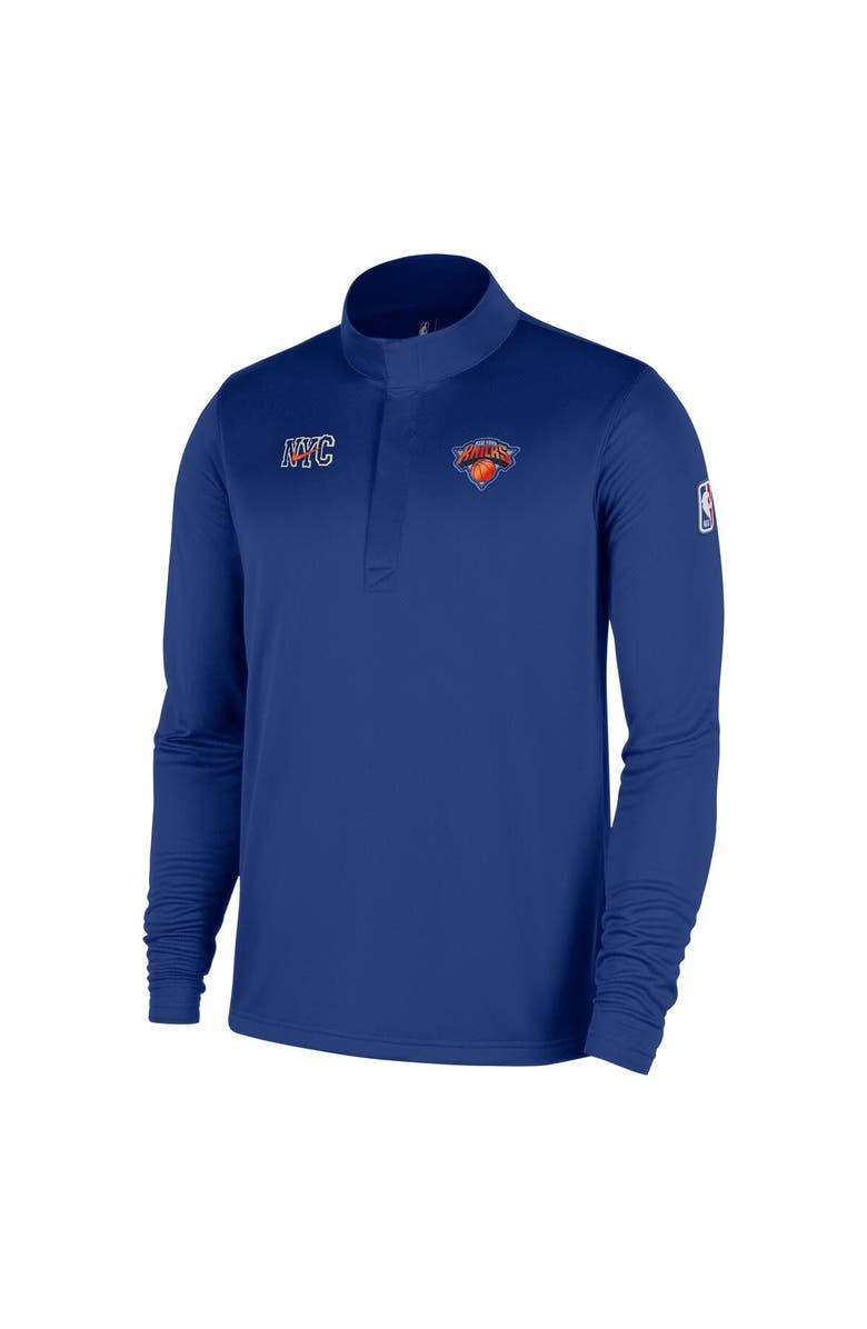 Nike Men's Nike Blue New York Knicks 2025/26 City Edition Remix Authentic Coaches Dri-FIT Half-Zip Top, Alternate, color, Blue