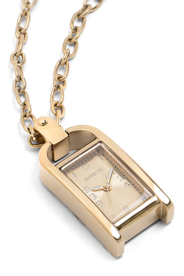 Mini Quartz Pendant Watch, Alternate, color, GOLD