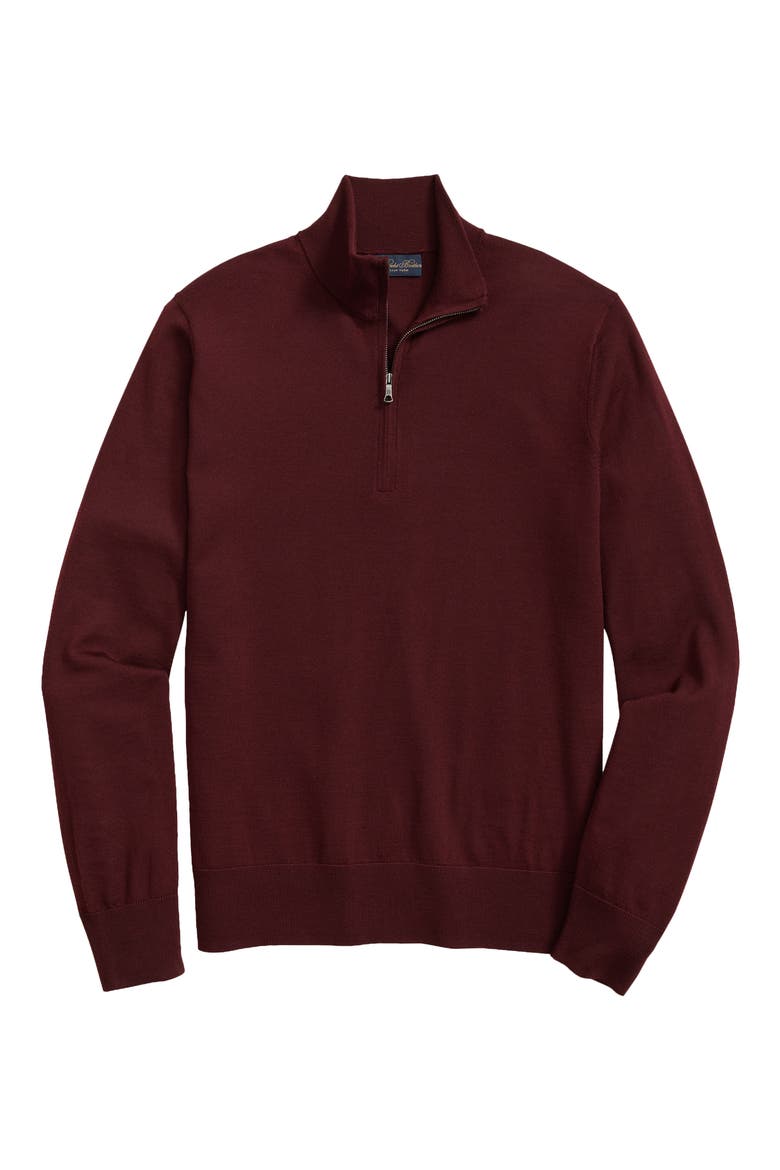 Ultimate Merino Wool Quarter-Zip Sweater, Main, color, BURGUNDY