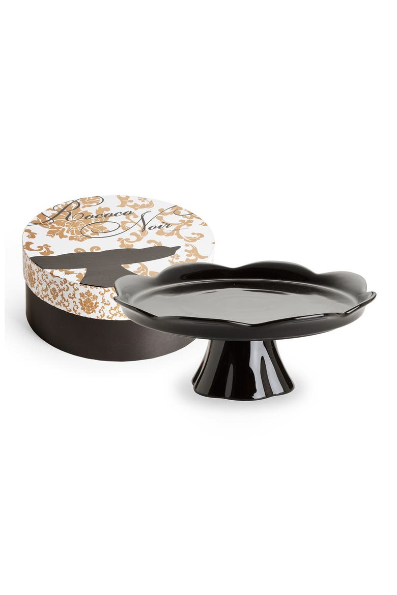 'Rococo Noir' Cake Stand Pedestal, Main, color, BLACK