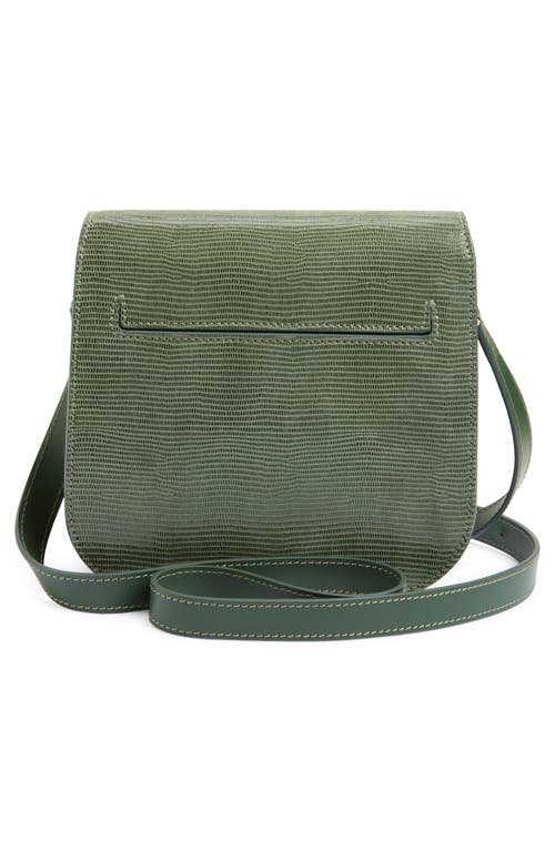 Tom Ford Mini Tara Lizard Embossed Suede Crossbody Bag In Laurel Green