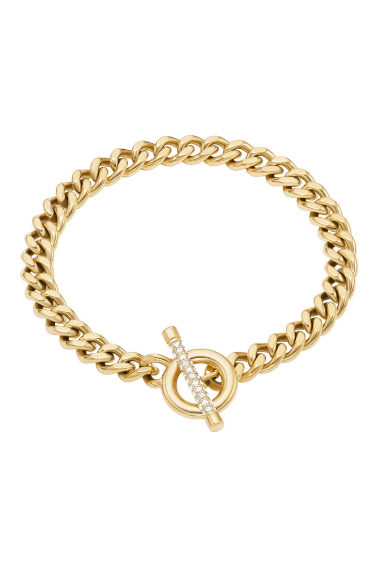 Carlie T-Bar Pav%%e Toggle Bracelet, Main, color, GOLD