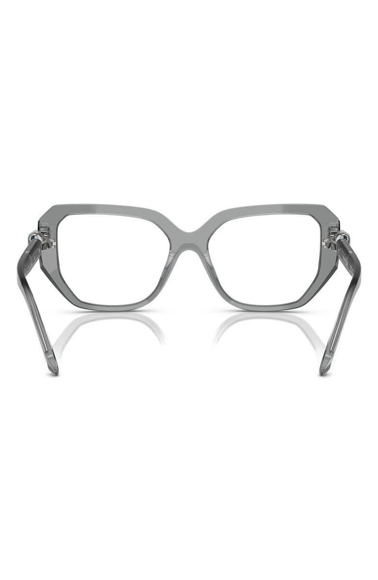 Swarovski 55mm Geometric Optical Glasses, Alternate, color, Transparent Grey