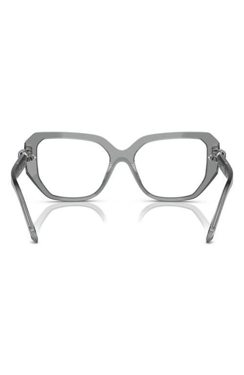 Swarovski 55mm Geometric Optical Glasses In Transparent Grey