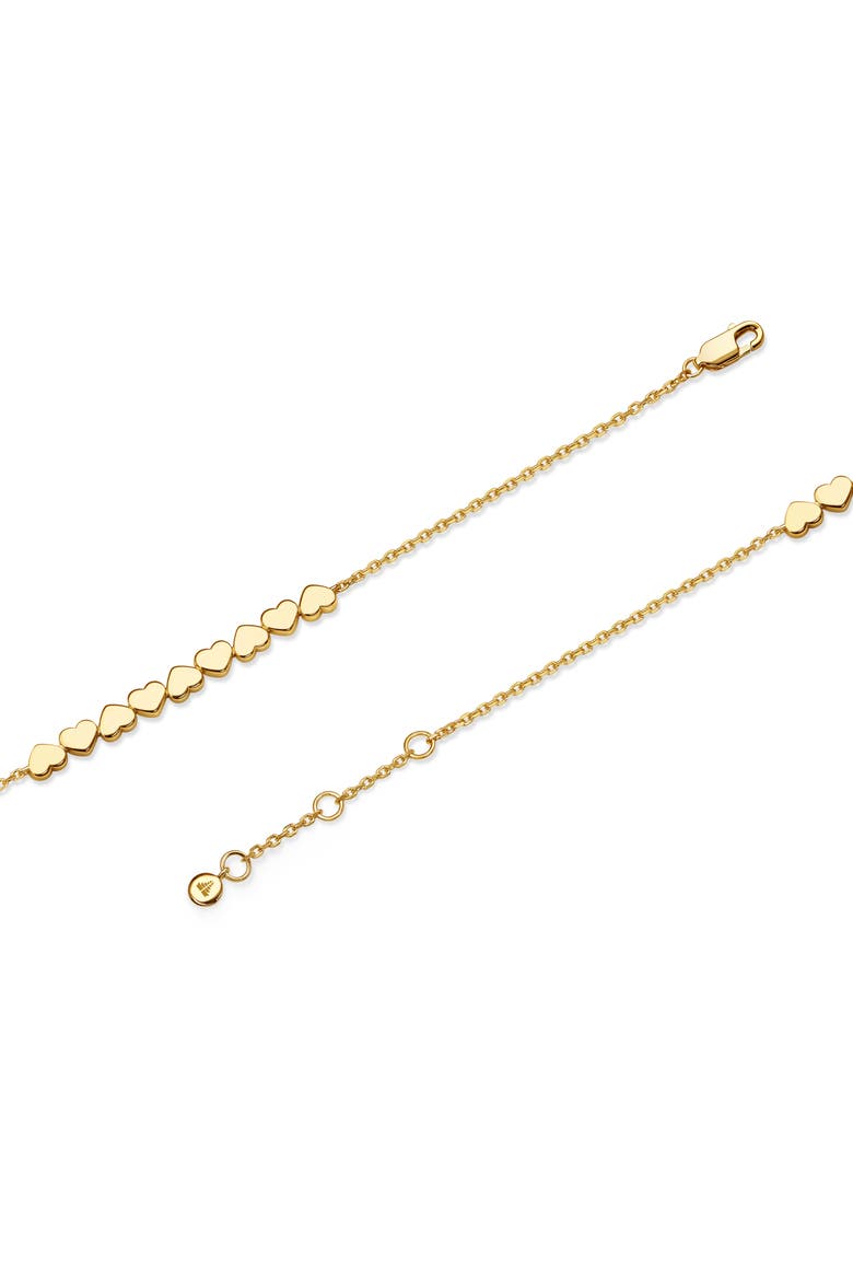 Sweet Heart Chain Bracelet in Gold Plated Sterling Silver, Alternate, color, Yellow Gold