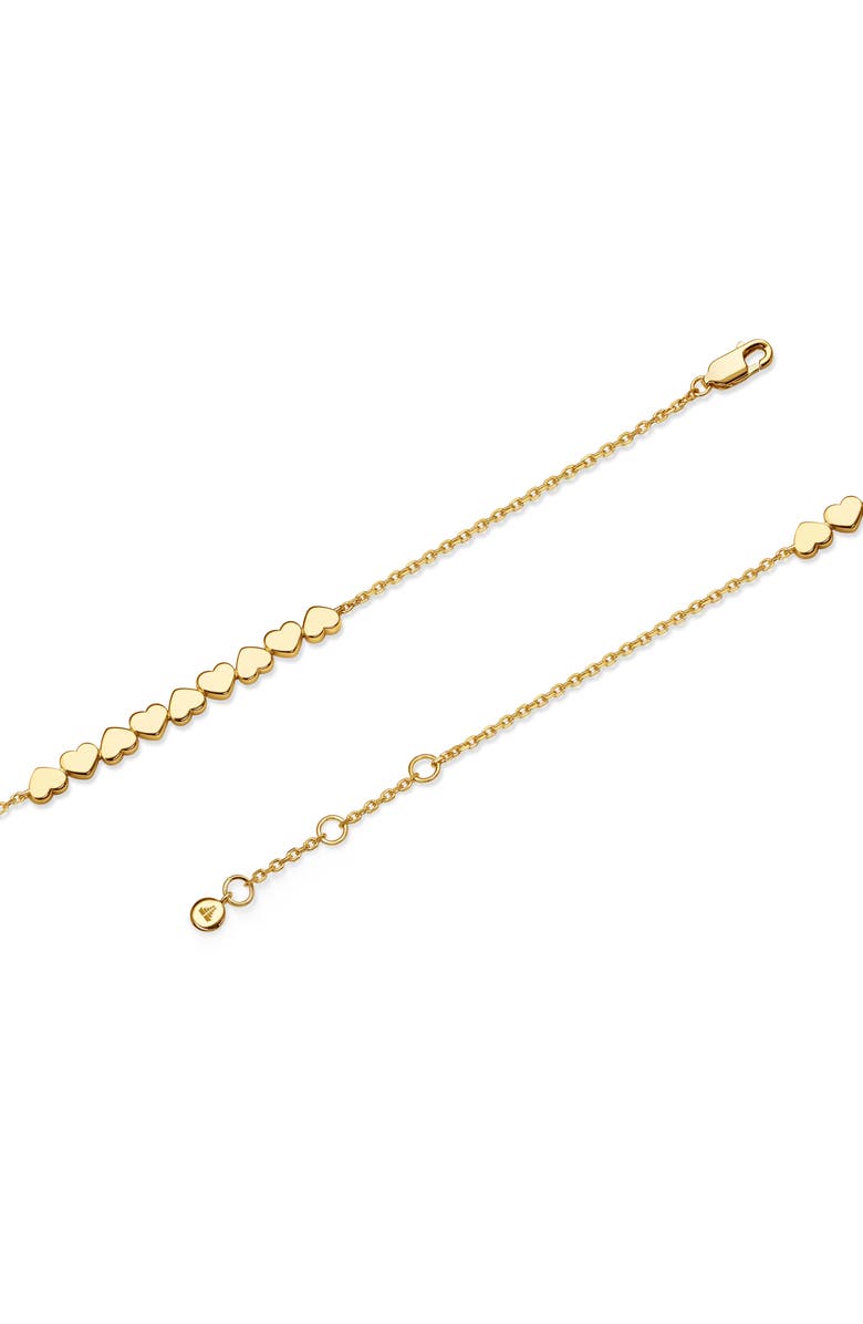 DEVATA Sweet Heart Chain Bracelet in Gold Plated Sterling Silver, Alternate, color, Yellow Gold