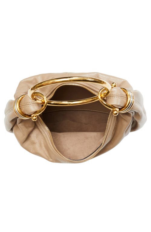 Chloé Small Leather Handbag With Top Handle And Decorative Laces In Boyish Brown