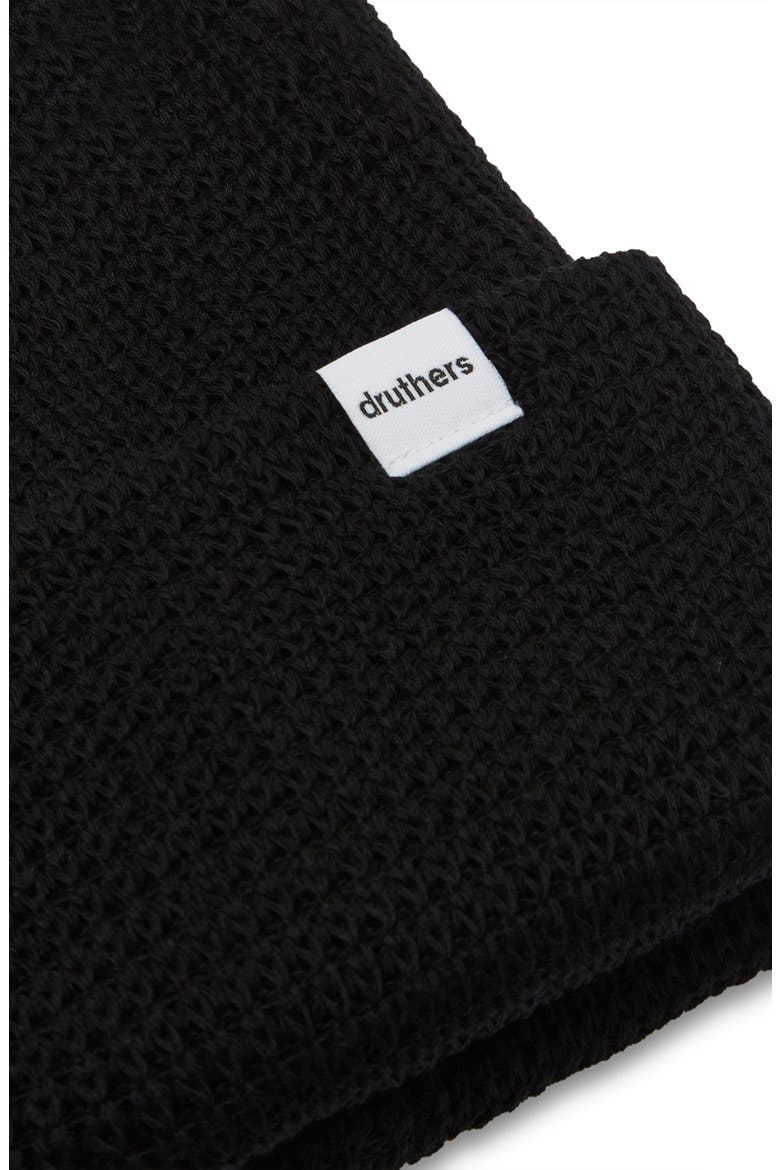 Organic Cotton Waffle Knit Beanie, Alternate, color, BLACK