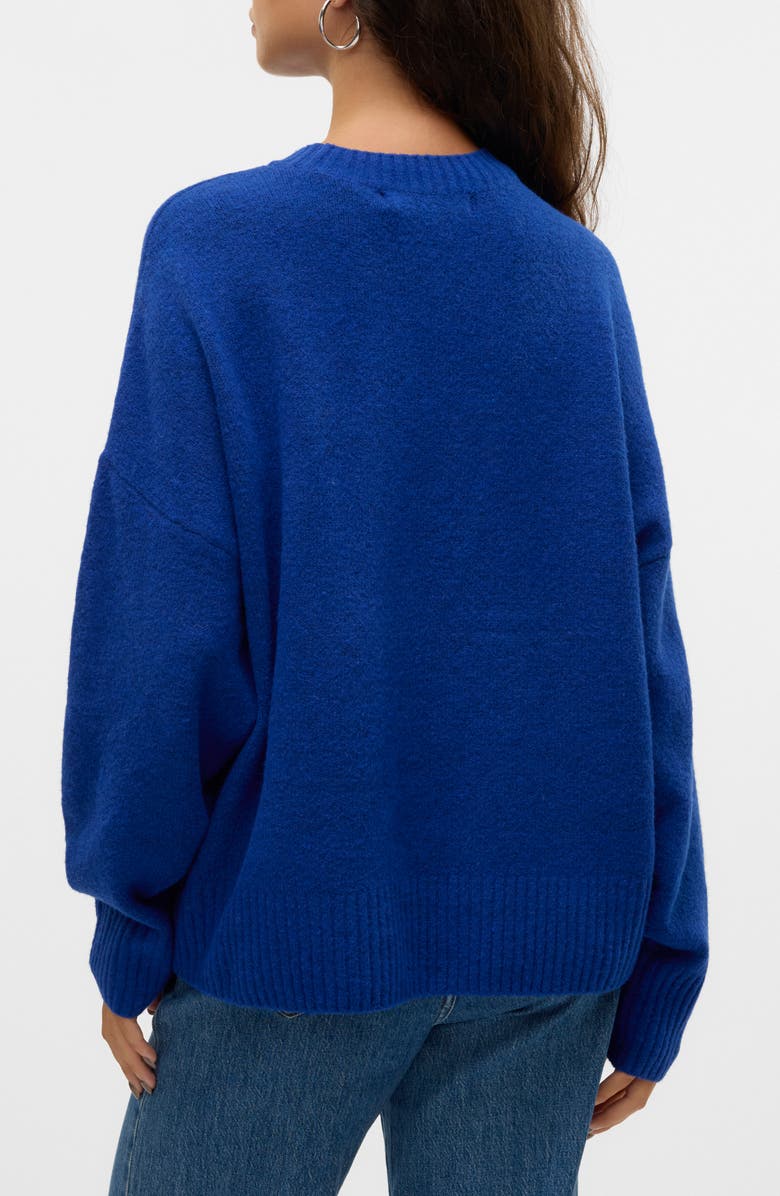 VERO MODA Long Sleeve Pullover Sweater, Alternate, color, Surf The Web Detail
