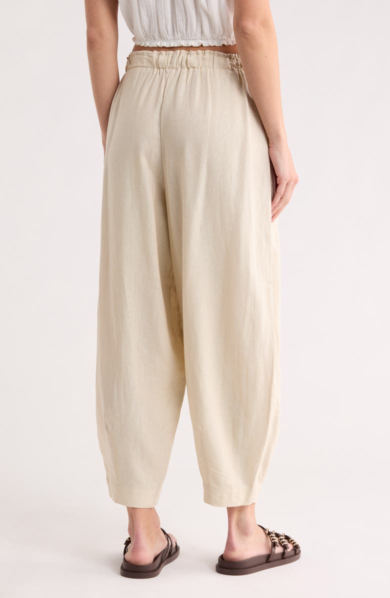 MAX STUDIO Cropped Drawstring Pants, Alternate, color, Natural