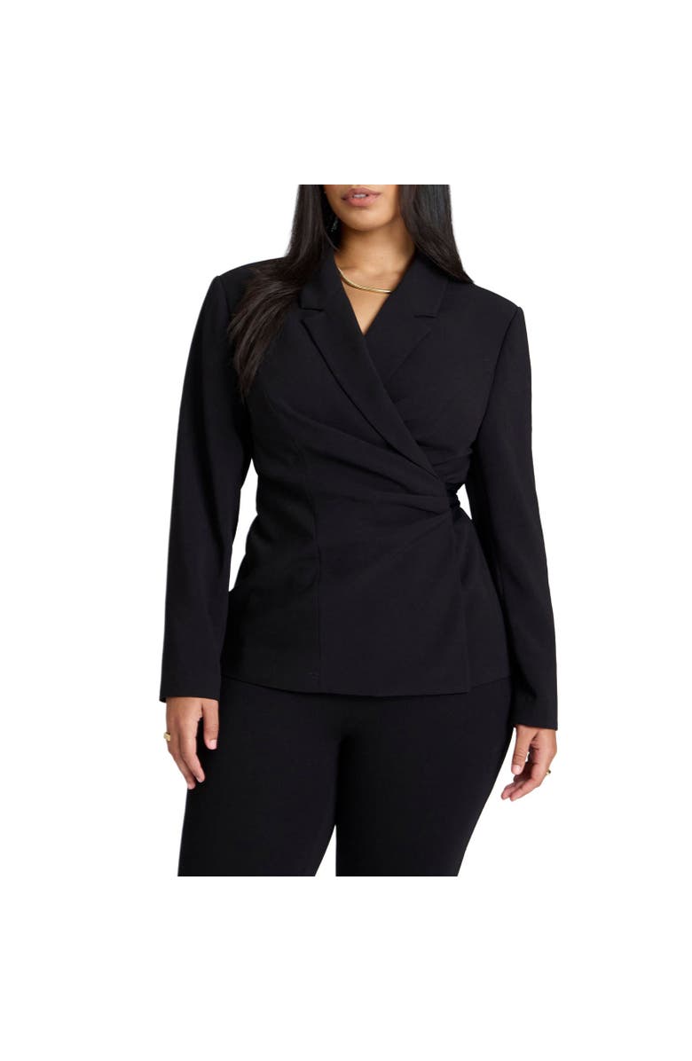 ELOQUII Wrap Blazer, Main, color, Black Onyx