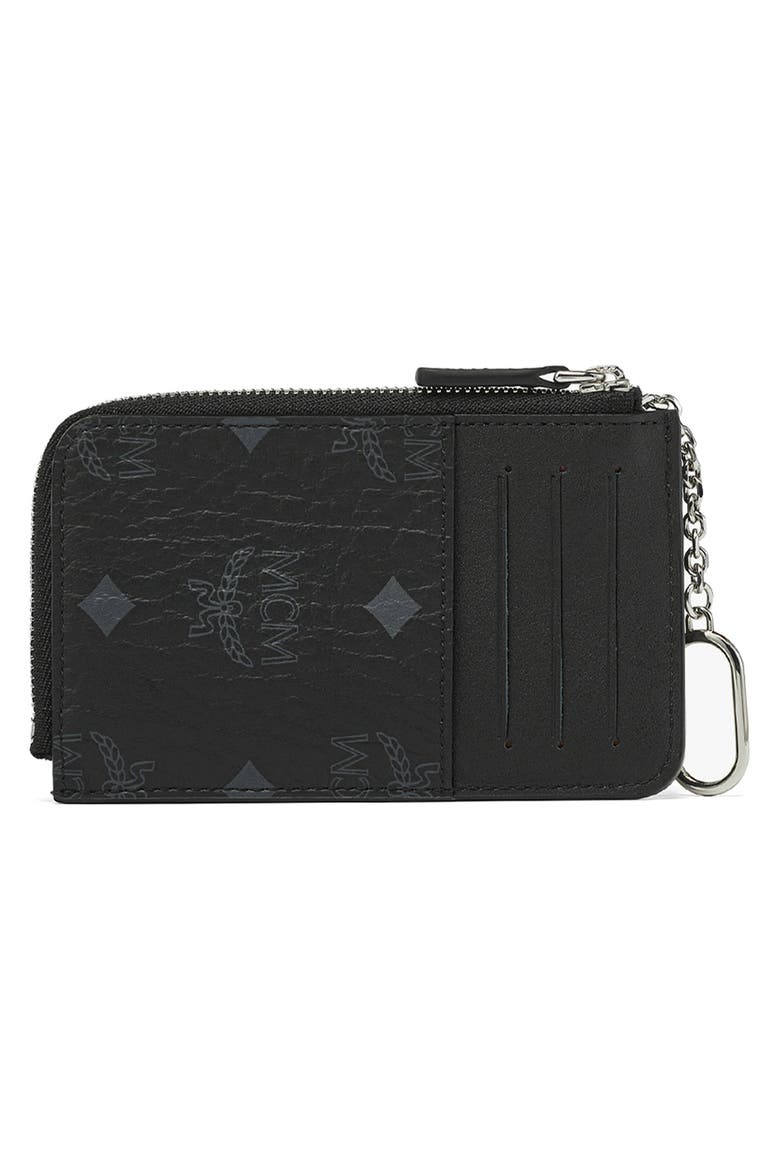 Mini Aren Visetos Coated Canvas Card Case, Alternate, color, BLACK