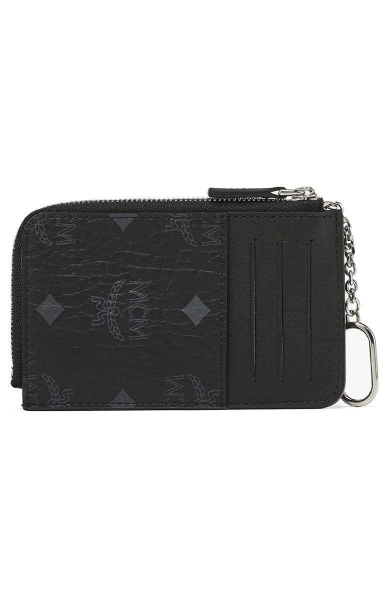 MCM Mini Aren Visetos Coated Canvas Card Case, Alternate, color, 