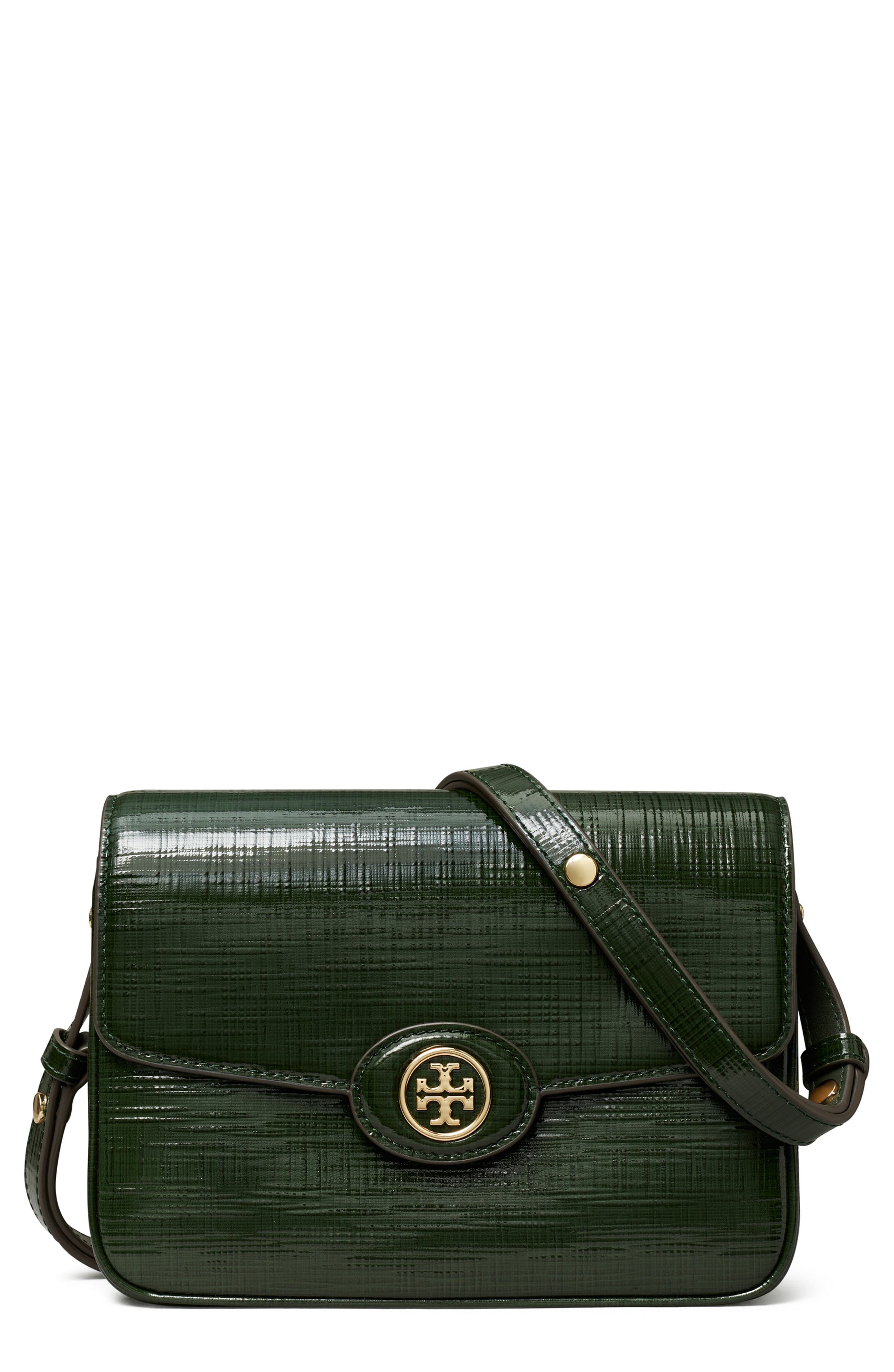 Tory Burch Robinson Crosshatched Leather Convertible Crossbody Bag, Main, color, 