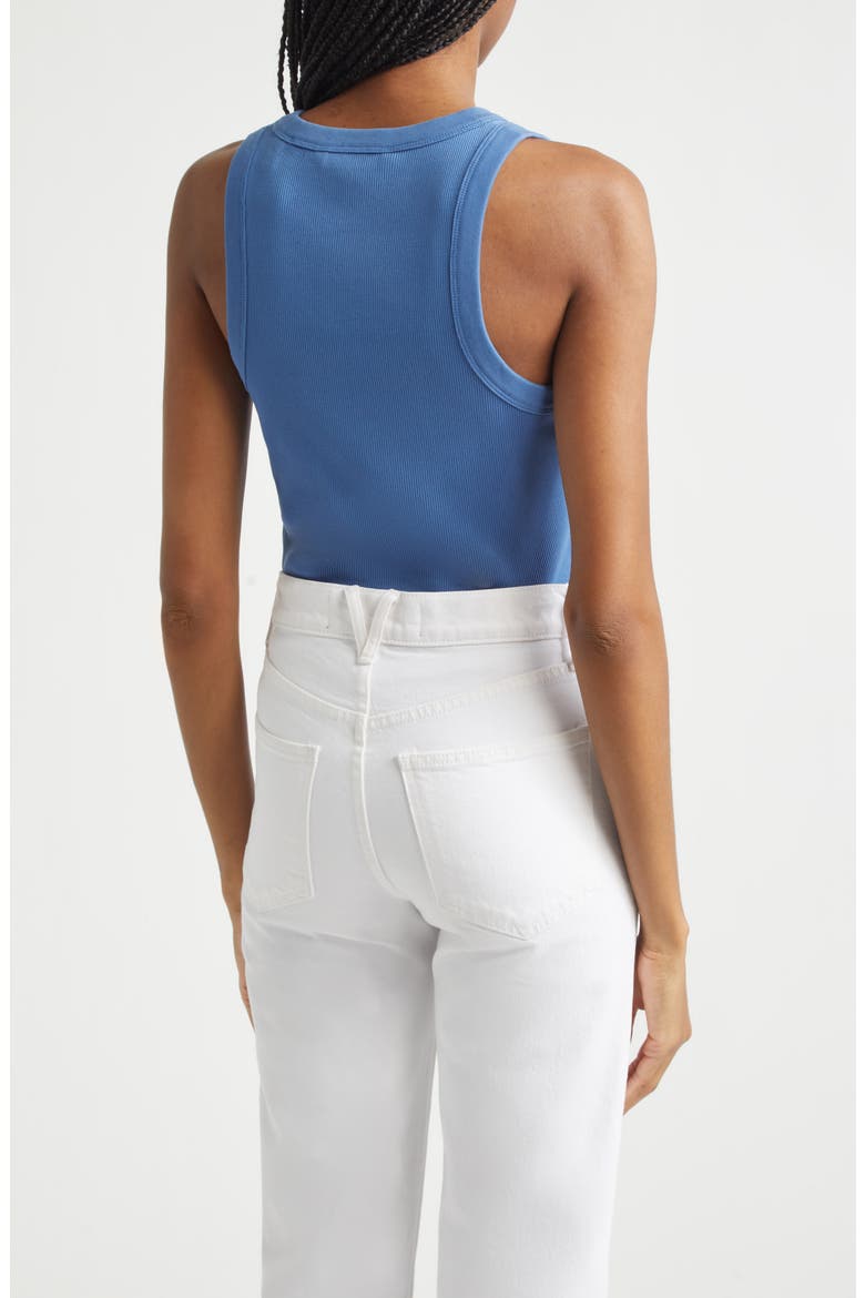 Jordyn Rib Stretch Cotton Crop Tank, Alternate, color, BLUE COAST