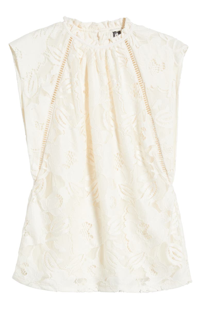 Anne Klein Ruffle Neck Lace Top, Alternate, color, 