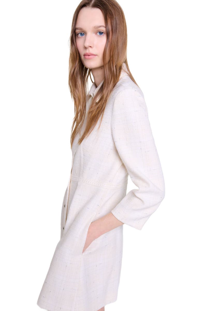 maje Short tweed dress, Alternate, color,