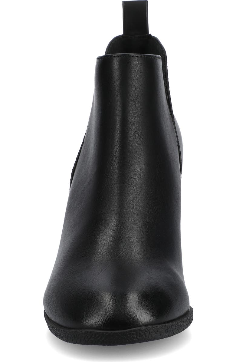 Journee Collection Mylee Perforated Wedge Bootie, Alternate, color, Black Pu