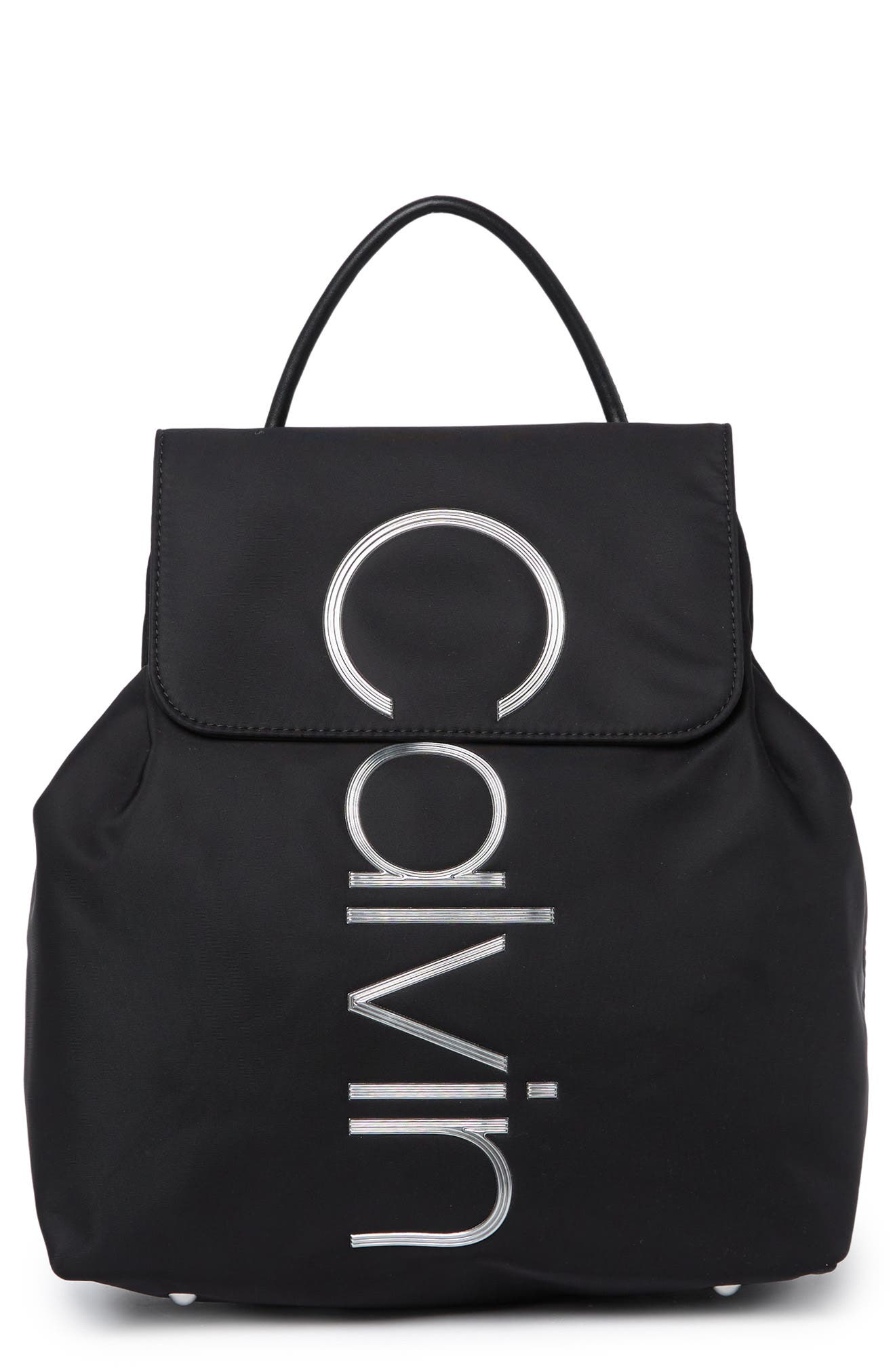 Calvin Klein Logo Embellished Nylon Mini Backpack, Main, color, 