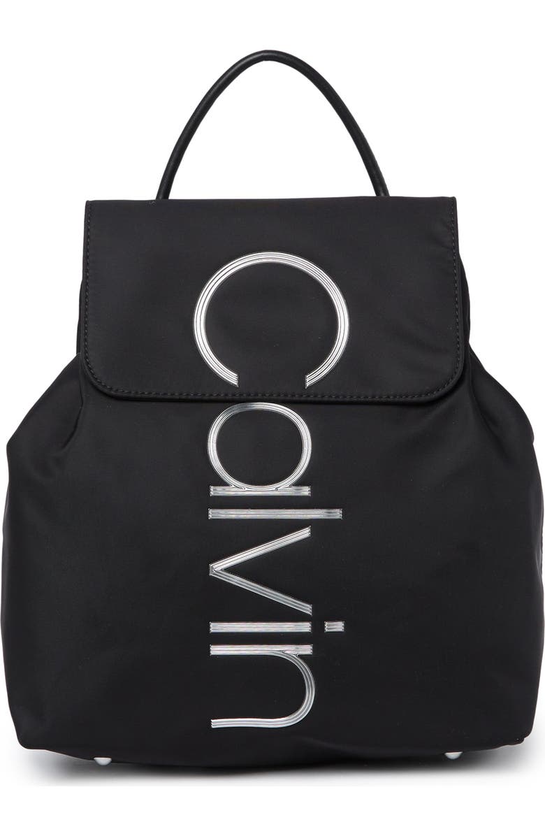 Calvin Klein Logo Embellished Nylon Mini Backpack, Main, color,