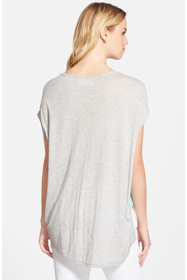Pineapple Print Oversize High/Low Tee, Alternate, color, ULTRA WHITE