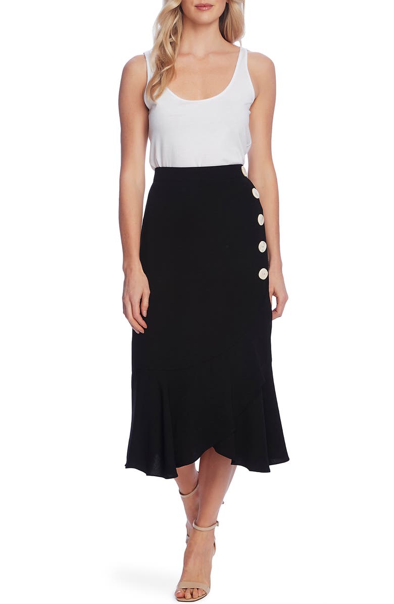 Vince Camuto Side Button Asymmetrical Skirt, Alternate, color, 