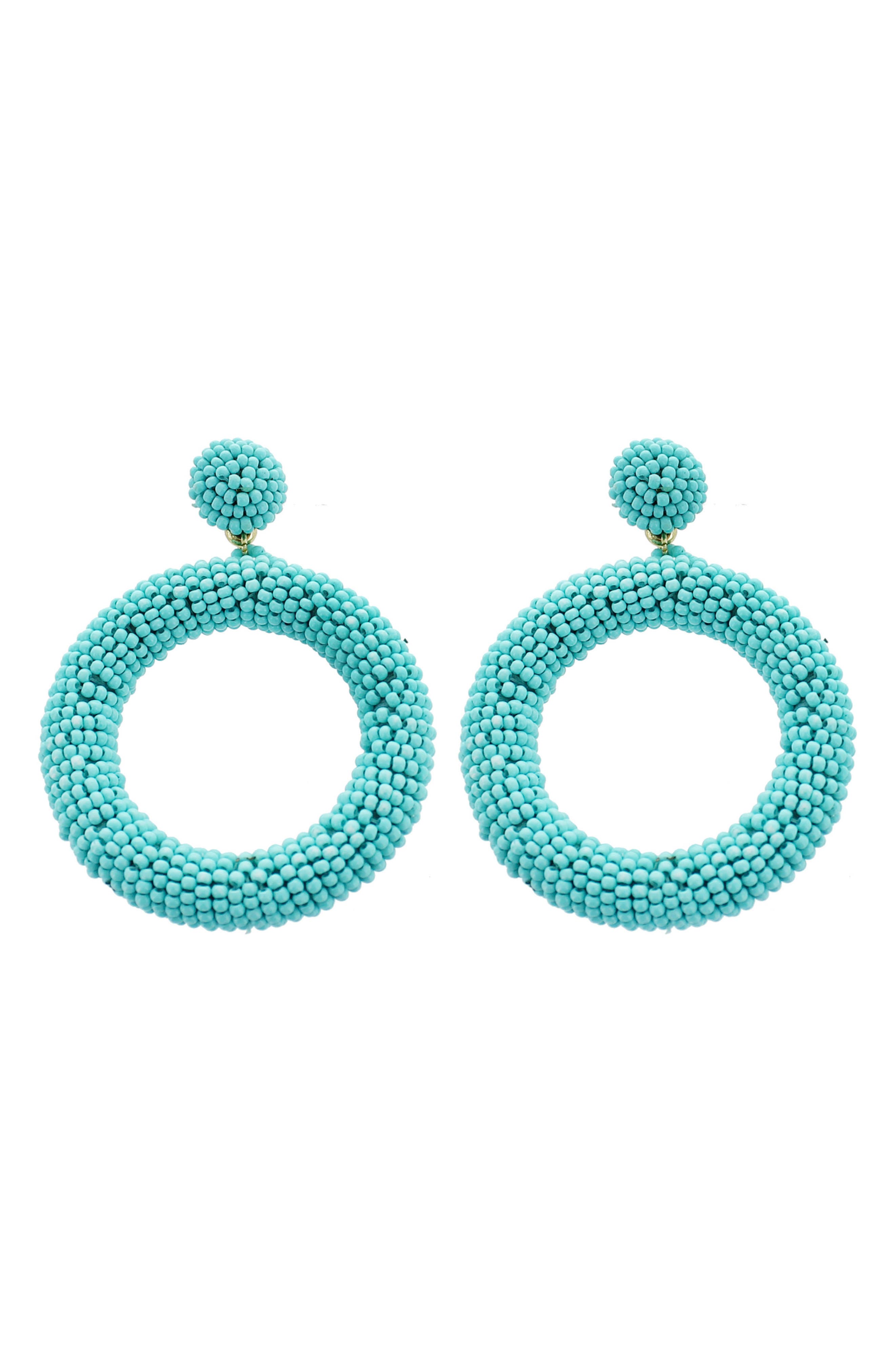 Panacea Seed Bead Hoop Earrings