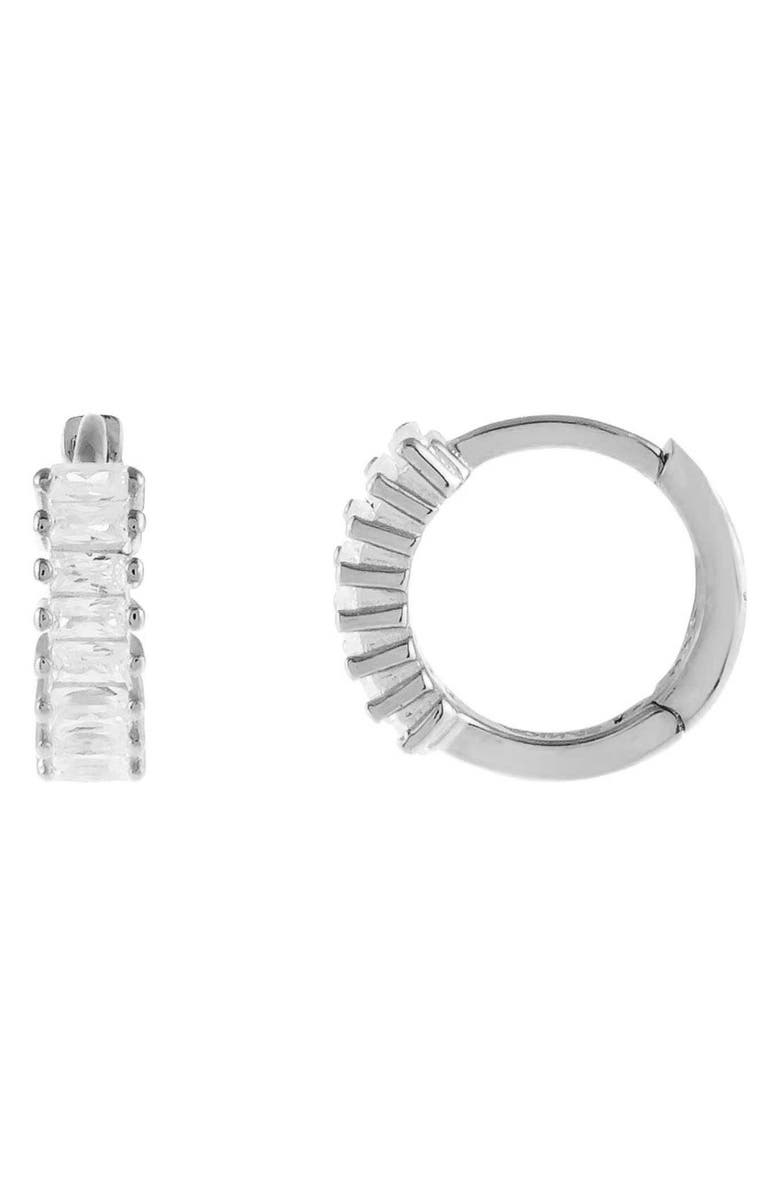 BY ADINA EDEN Adina's Jewels Baguette Huggie Hoop Earrings, Main, color,