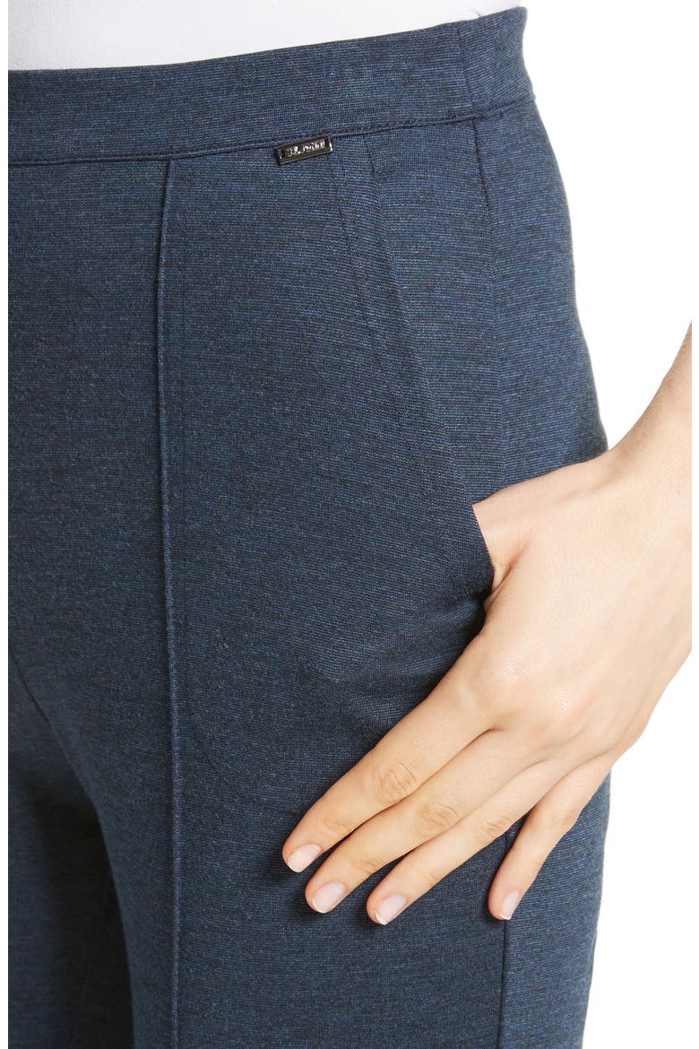 Mélange Stretch Ponte Crop Pants, Alternate, color, DARK BLUE