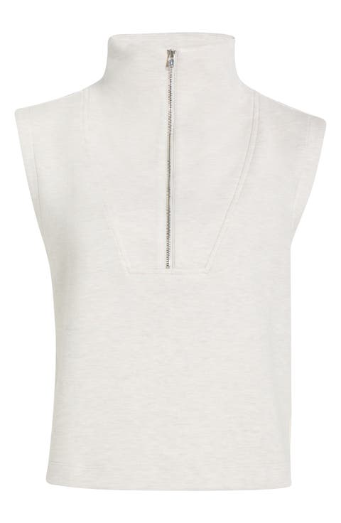 Dreamweave™ Sleeveless Half Zip Mock Neck Top