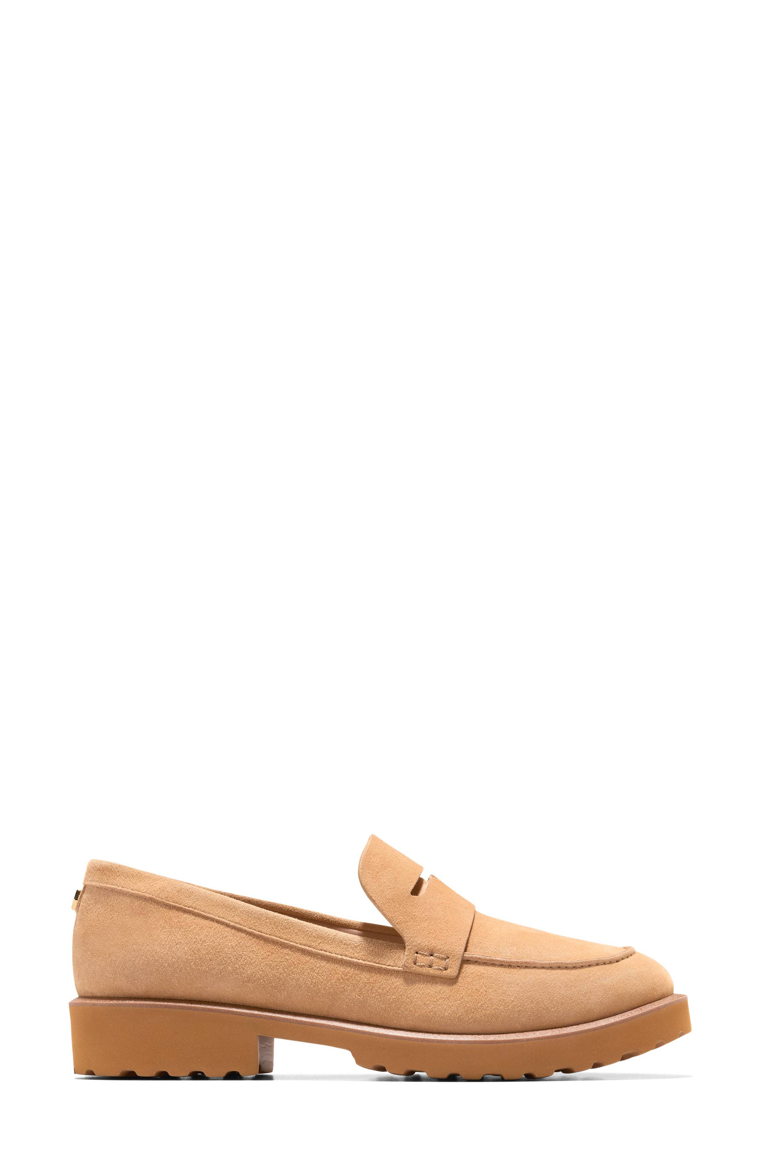 Gwendolyn Penny Loafer, Alternate, color, BISCUIT SUEDE