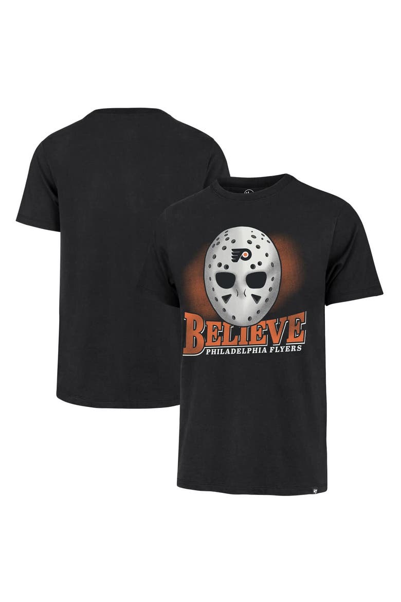 Men's '47 Black Philadelphia Flyers Believe Franklin T-Shirt, Main, color, Black