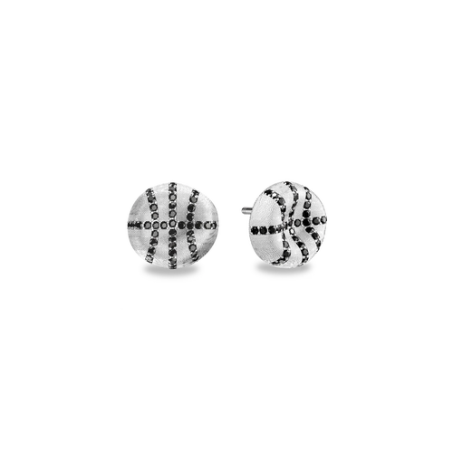 Pascal The Basketball Leaking Ball Diamond Pavé Earrings