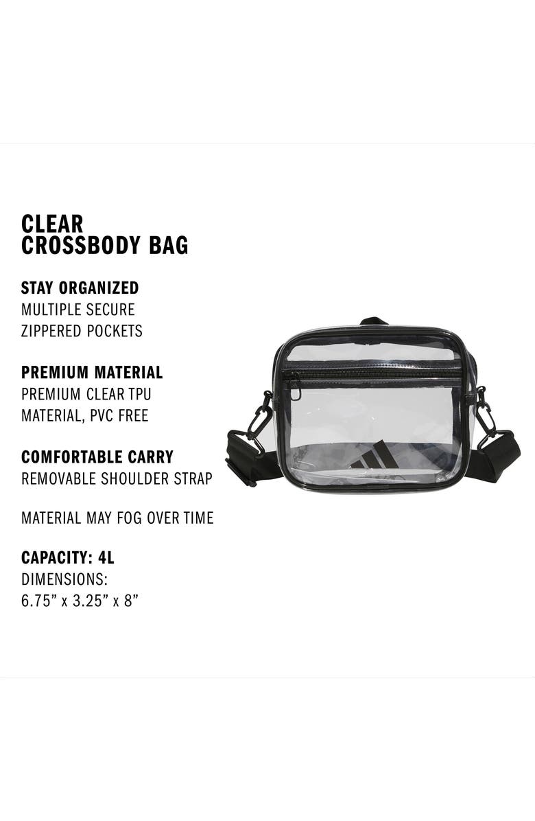 adidas Clear Crossbody Bag, Alternate, color, Clear/ Black