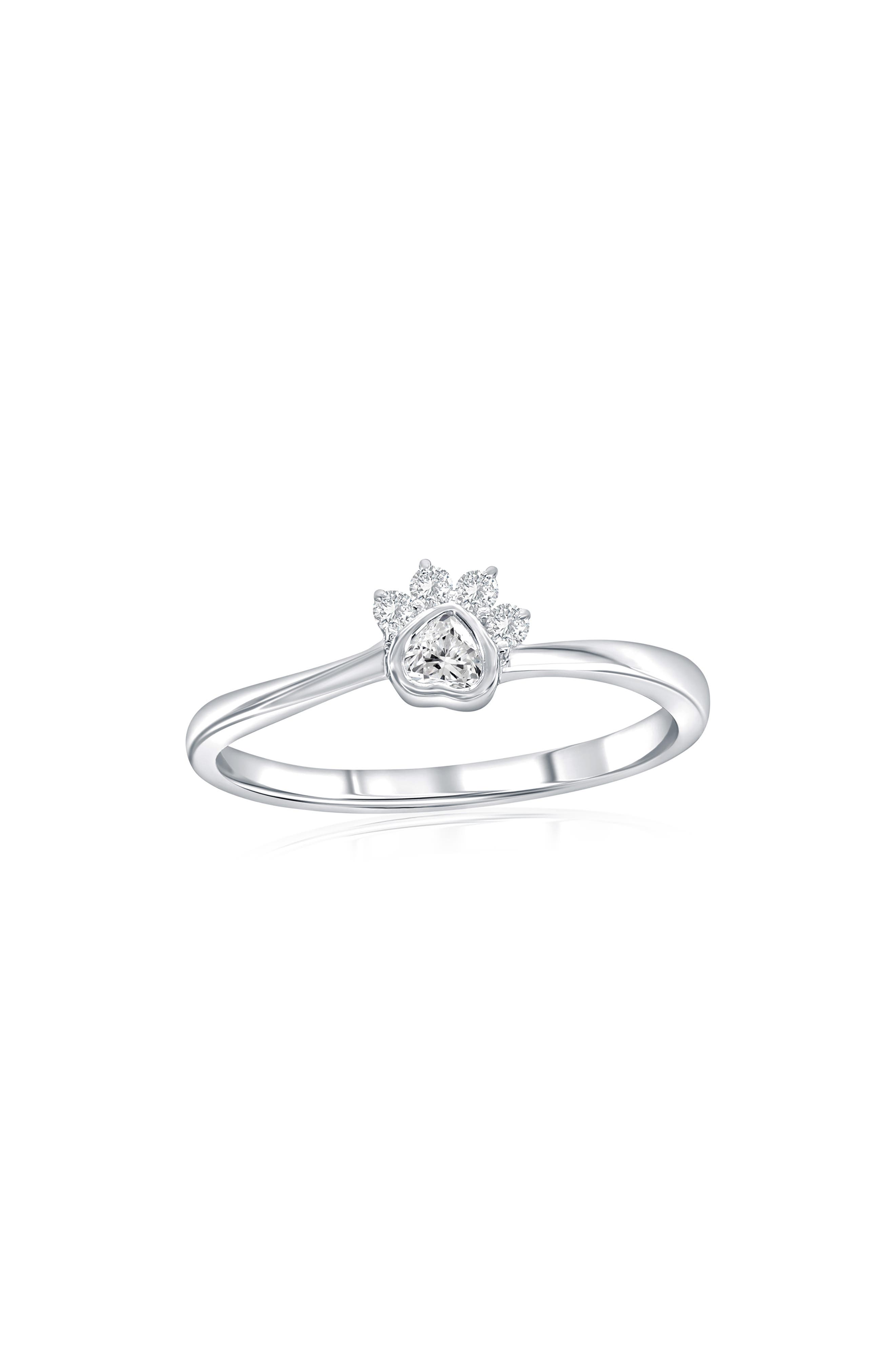 Sterling Silver Paw Print Ring