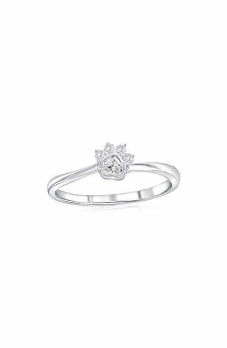 Sterling Silver Paw Print Ring