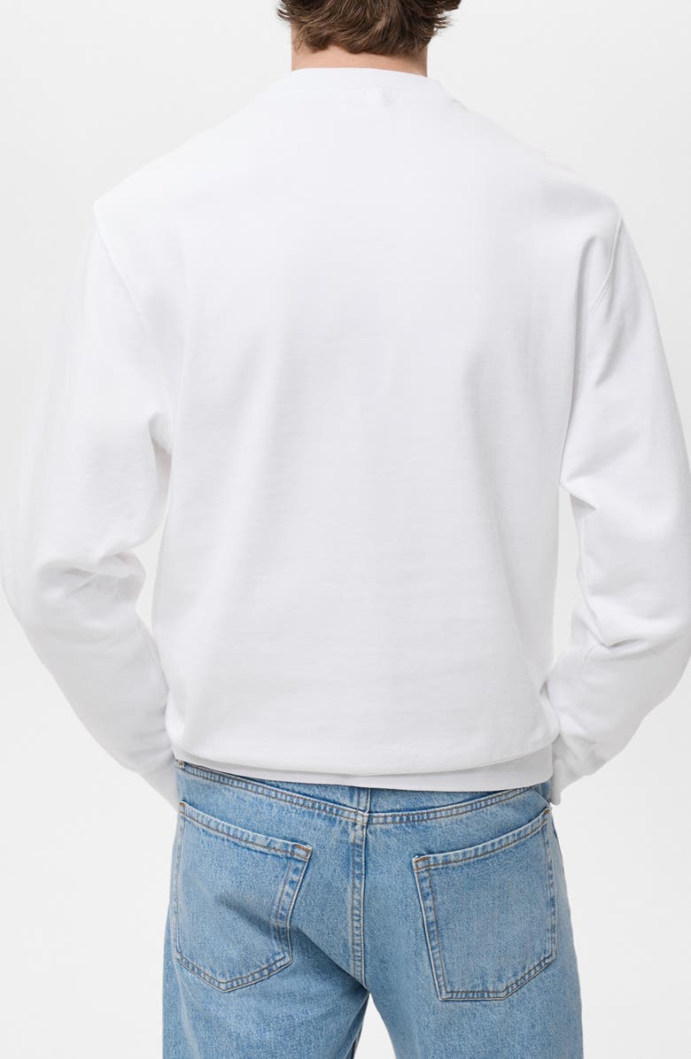 MANGO Cotton Graphic Print Sweatshirt, Alternate, color, White