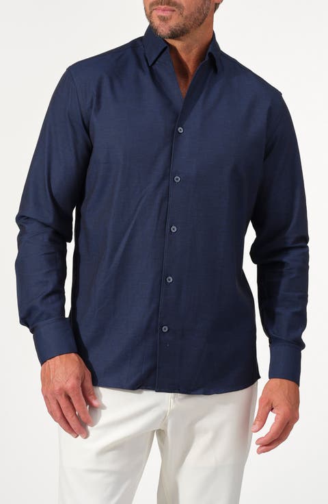 Textured One-Piece Collar Shirt