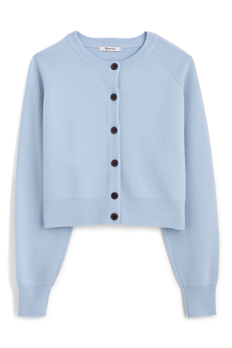 Raglan Sleeve Crop Merino Wool Cardigan, Alternate, color, SOFT SKY BLUE