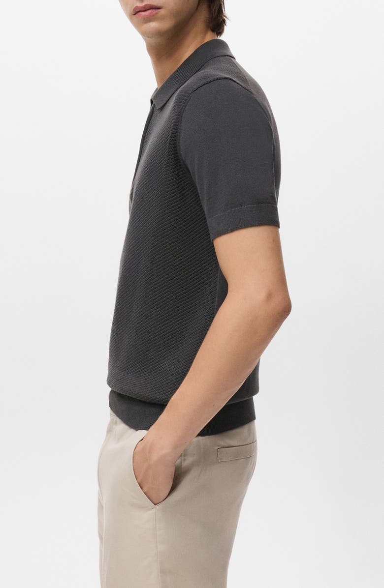 MANGO Openwork Zip Polo, Alternate, color, 