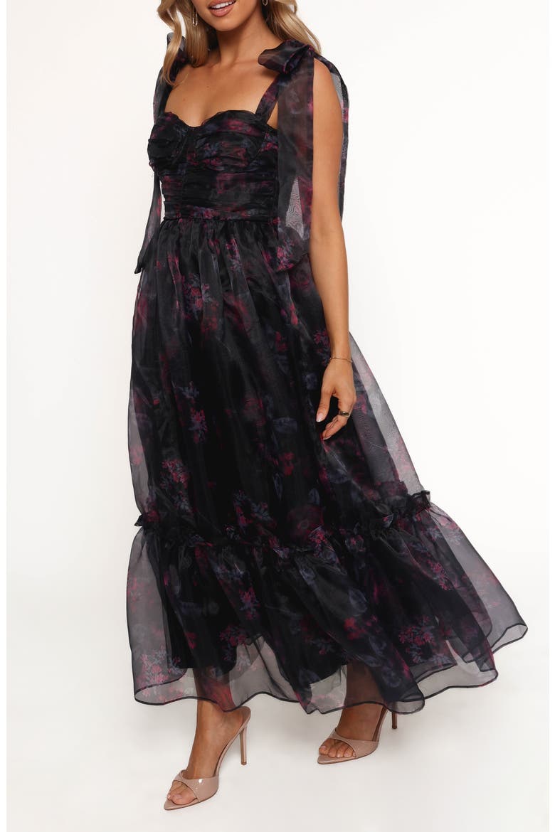 Floret Floral Underwire A-Line Midi Dress, Alternate, color, DARK FLORAL