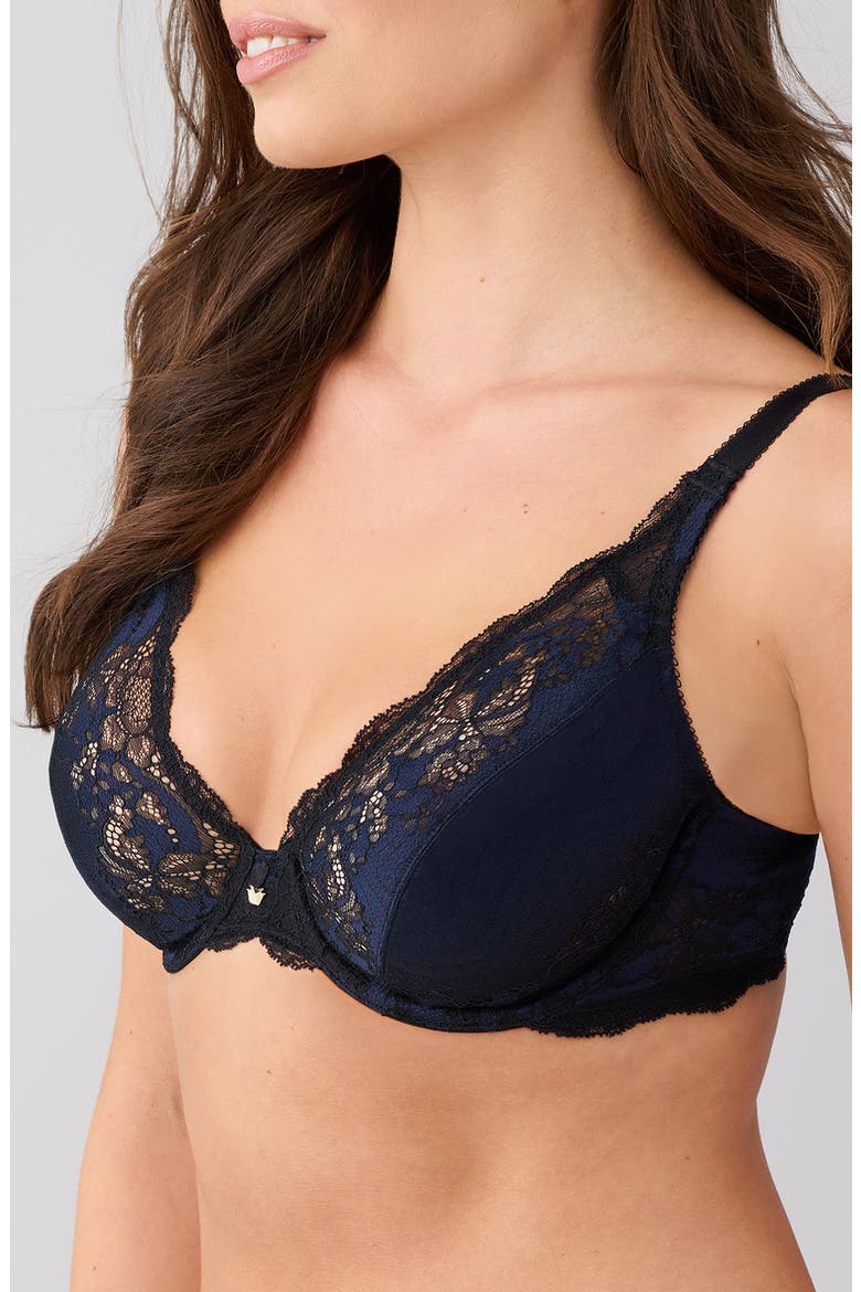 Modern Affair Underwire Plunge Bra, Alternate, color, NIGHT SKY/ BLACK