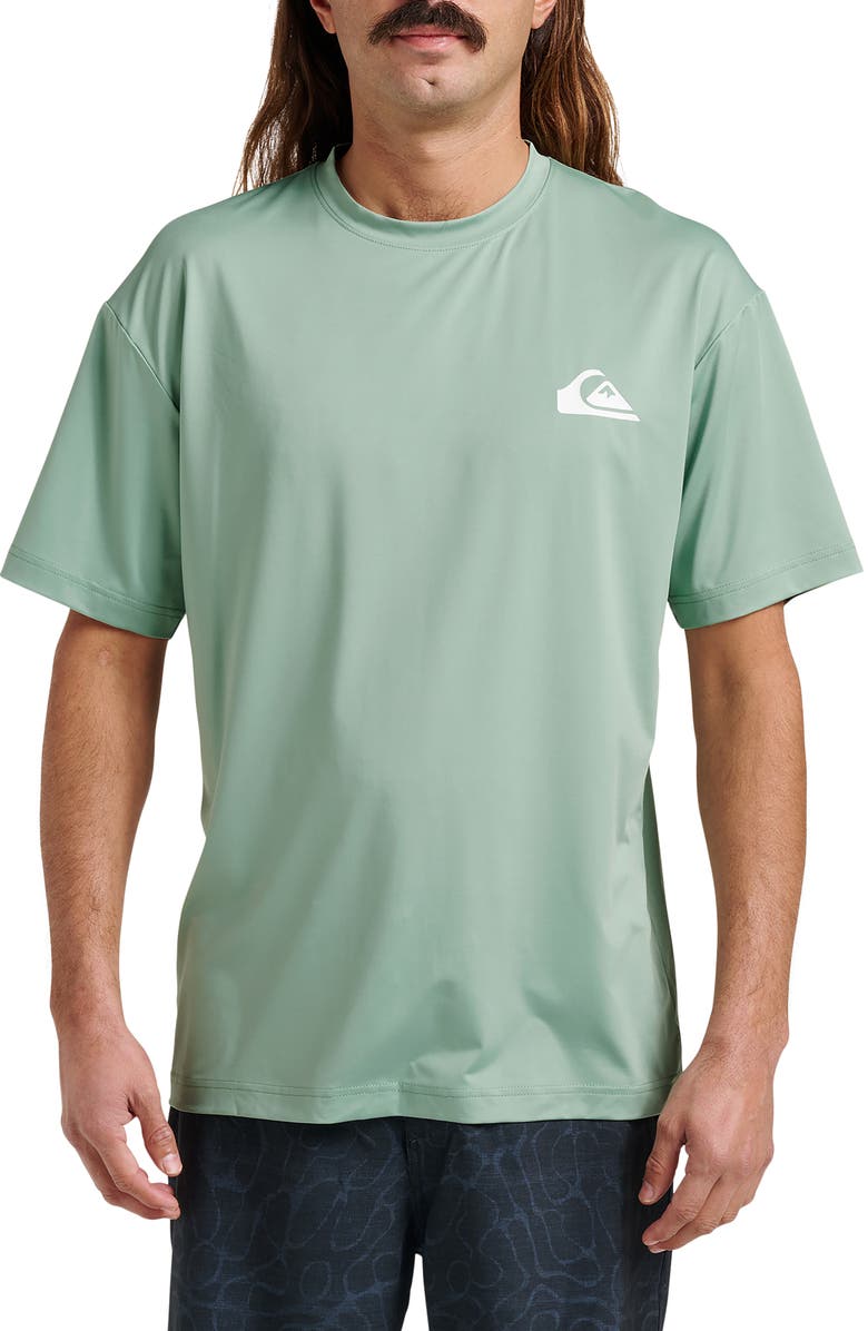 Quiksilver Everyday Surf Short Sleeve Rashguard, Main, color, Granite Green