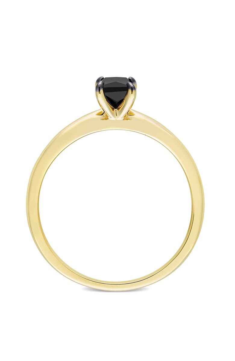 Julianna B. Black Diamond Solitaire Engagement Ring 10k, Alternate, color, 10K Yellow Gold