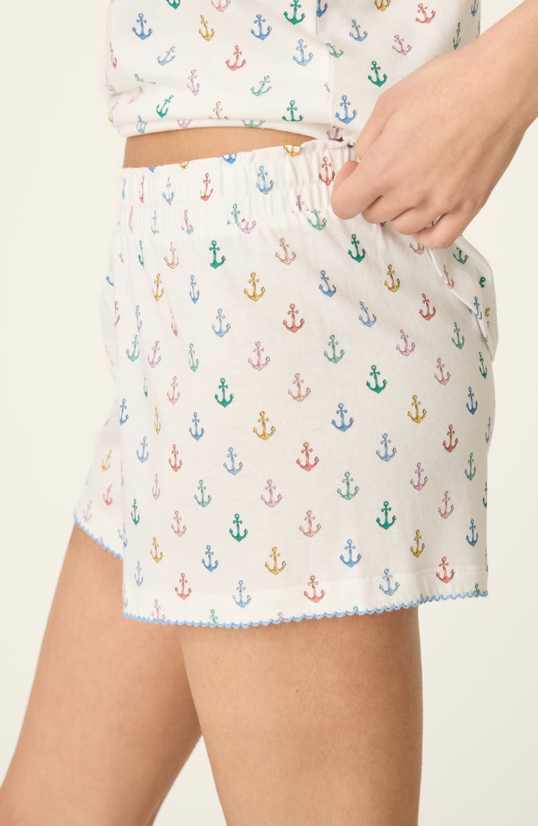 PJ Salvage Meet Me By The Sea Cotton Blend Short Pajama Bottoms, Alternate, color, Ivory