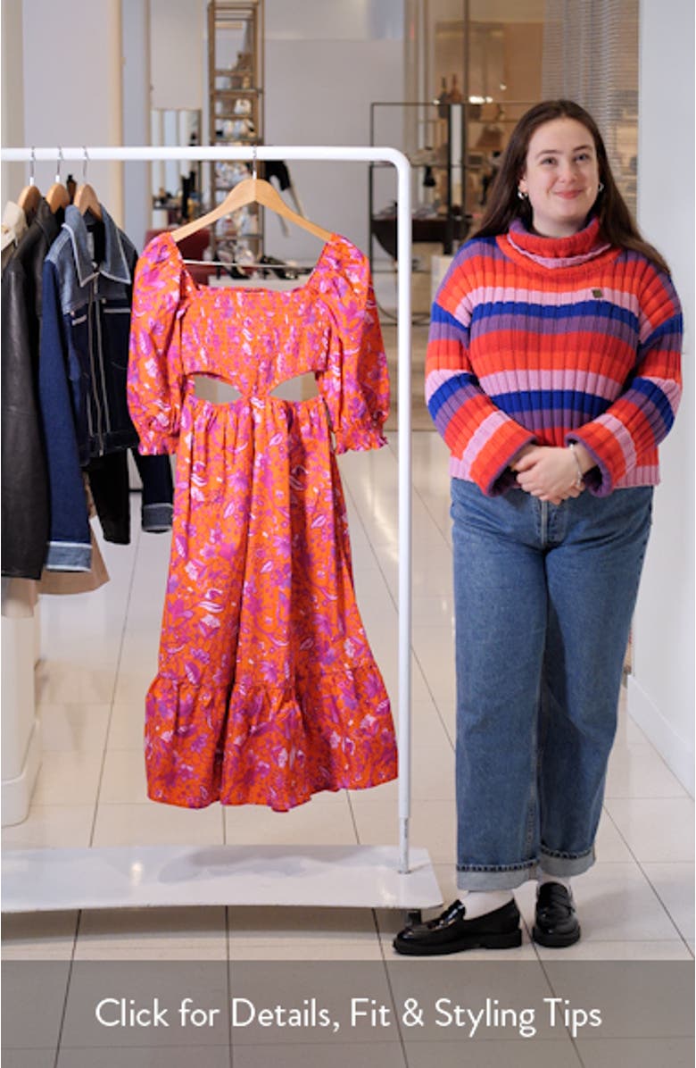 Iris Floral Print Puff Sleeve Dress, sales video thumbnail